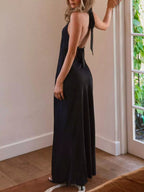 Backless Halter Neck Maxi Dress