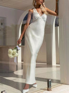 Backless Halter Neck Maxi Dress