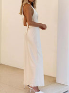 Backless Halter Neck Maxi Dress