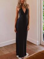 Backless Halter Neck Maxi Dress