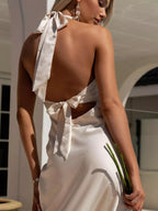 Backless Halter Neck Maxi Dress