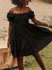 Full Size Ruffled Off-Shoulder Short Sleeve Dress - Heraki 
