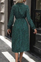 Belted Button Down Midi Dress