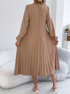 Belted Pleated Flow Midi Dress