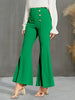 High Waisted Button Flare Pants