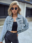 Distressed Raw Hem Cropped Jacket