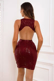 Sequin Cutout Sleeveless Bodycon Mini Dress