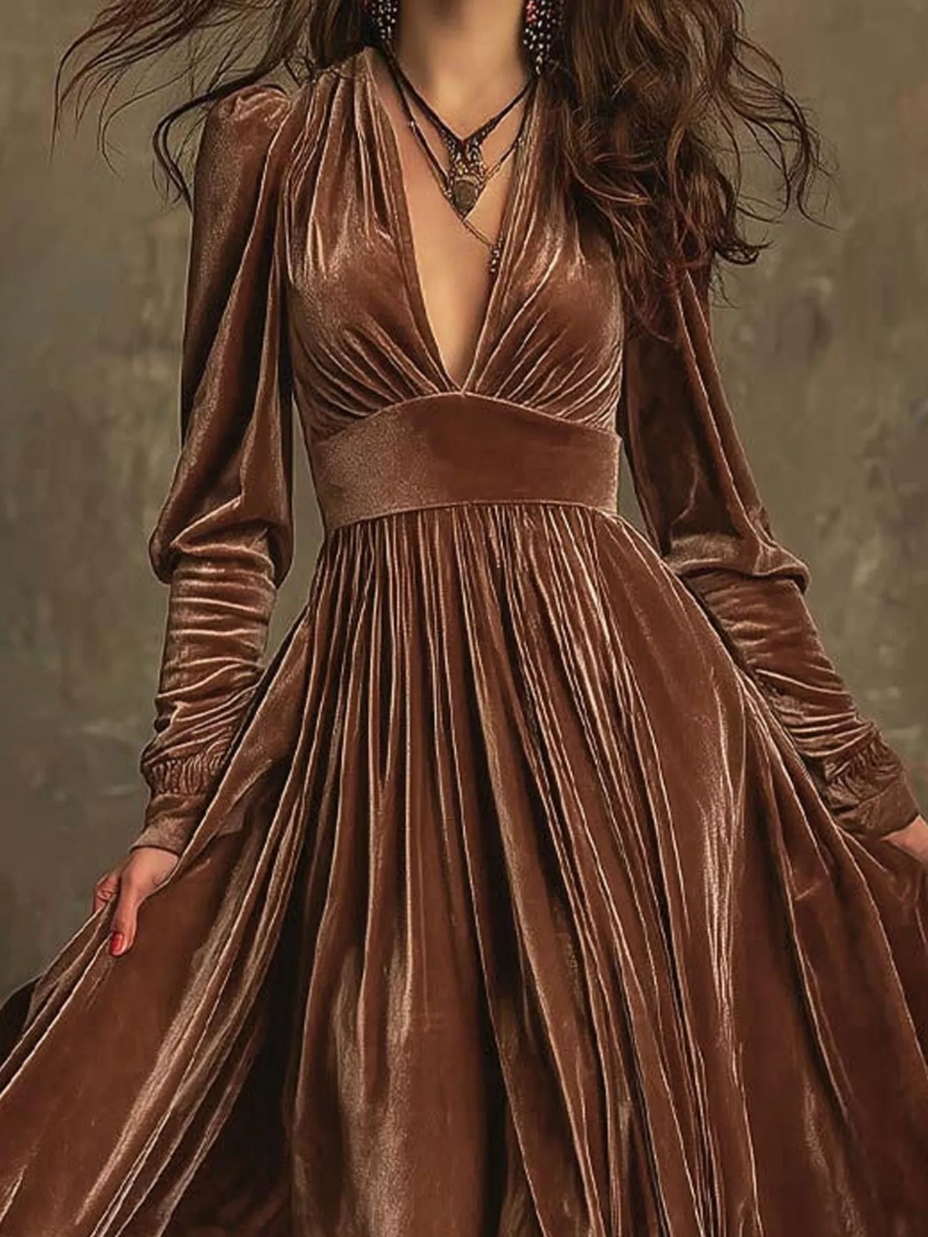 Ruffled Hem Long Sleeve Dress