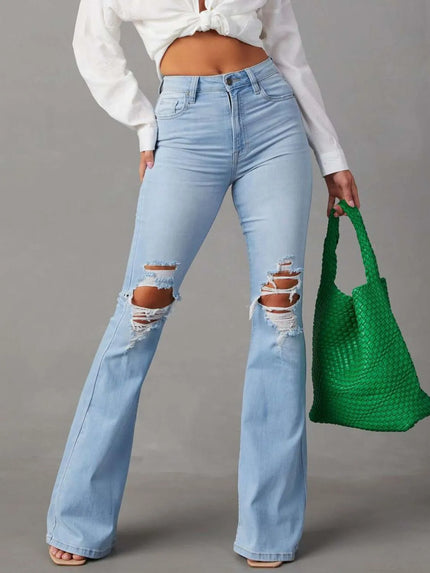 Classic Flare Pocketed Buttoned Jeans