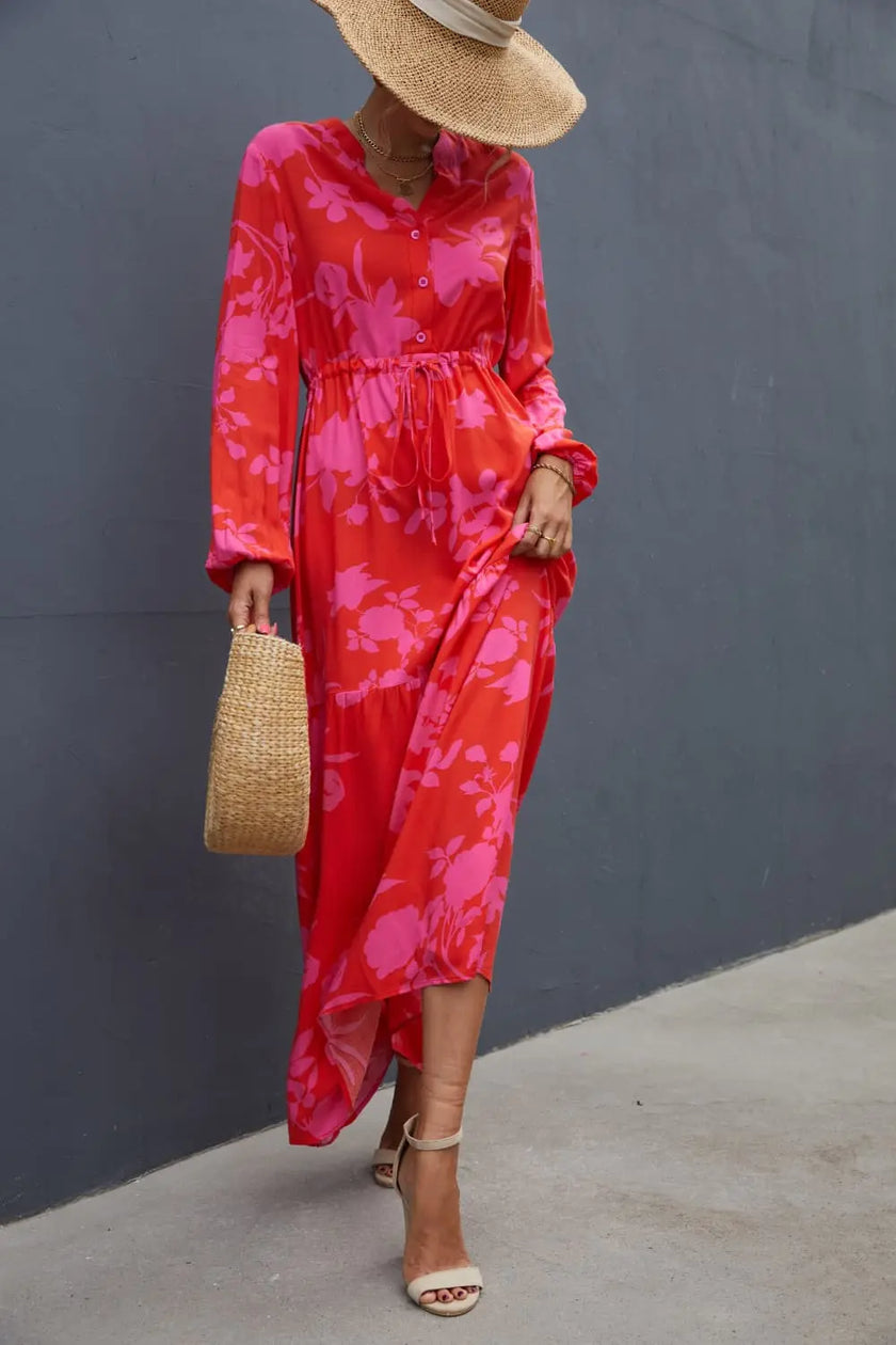 Floral Long Sleeve Maxi Dress