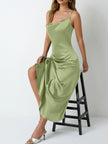 Satin Cowl Neck Slip Dress