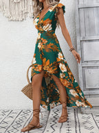 Floral High-Low Maxi Dress