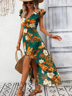 Floral High-Low Maxi Dress