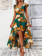 Floral High-Low Maxi Dress