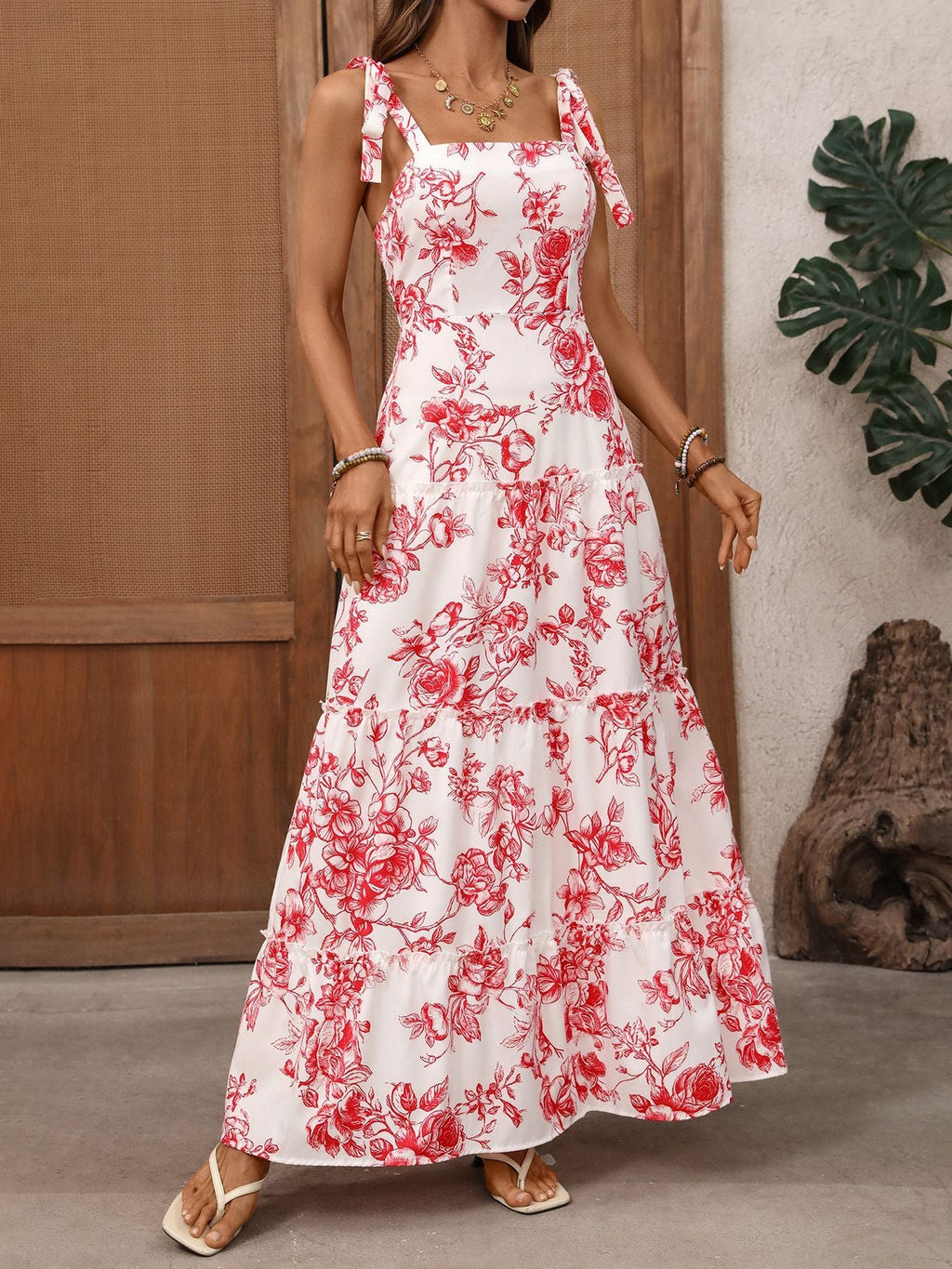 Floral Smocked Waist Maxi Dress