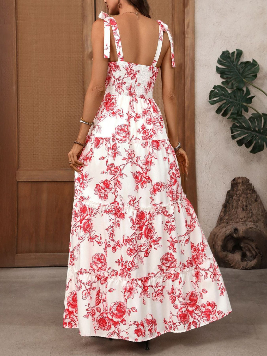 Floral Smocked Waist Maxi Dress