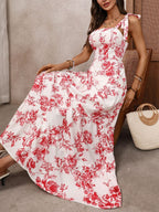 Floral Smocked Waist Maxi Dress