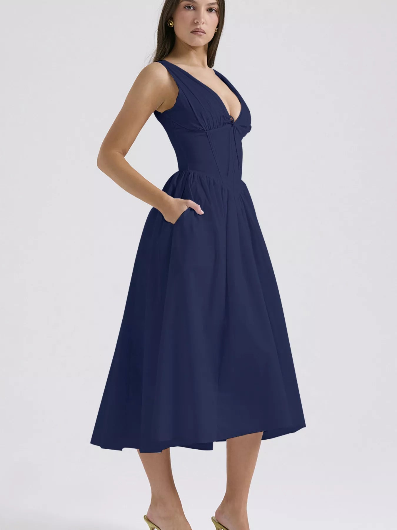 Floral V-Neck Midi Dress