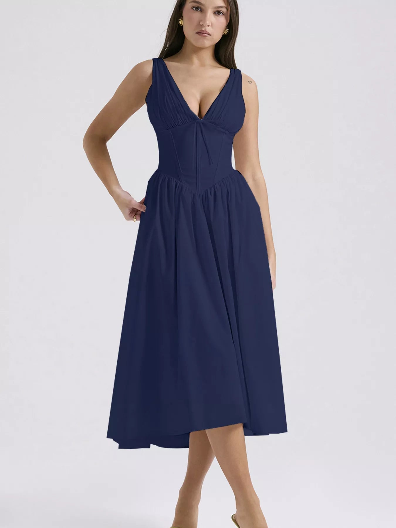 Floral V-Neck Midi Dress