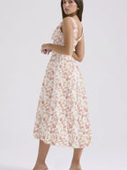 Floral V-Neck Midi Dress