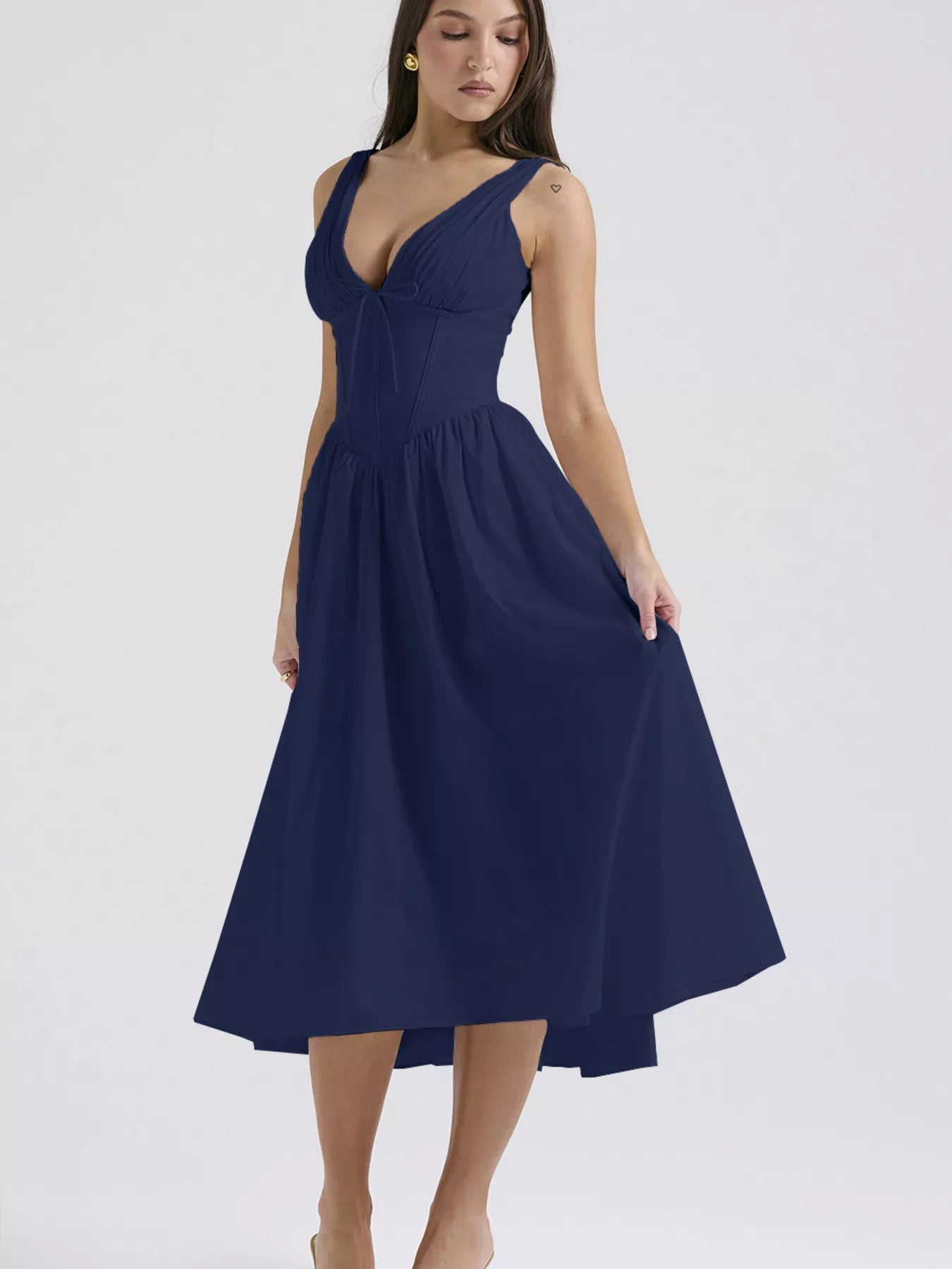Floral V-Neck Midi Dress