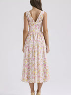 Floral V-Neck Midi Dress