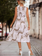 Green Marble Waist Midi Dress