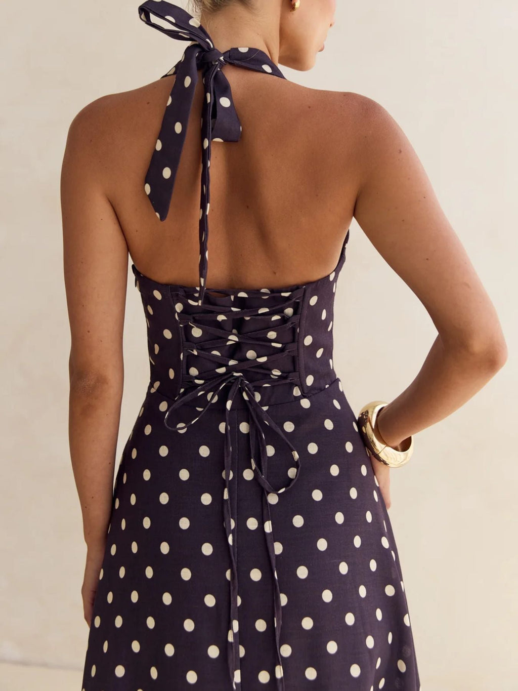 Halter Floral Open Back Maxi Dress