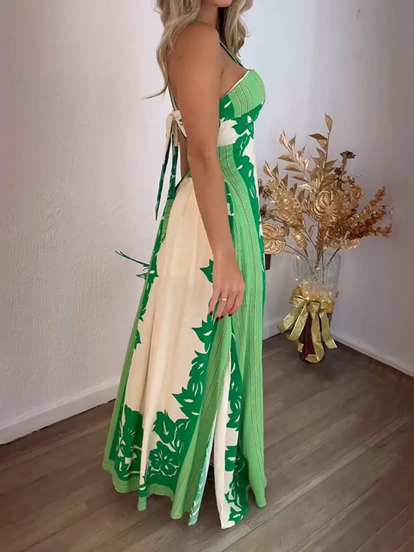 Halter Neck Backless Maxi Dress