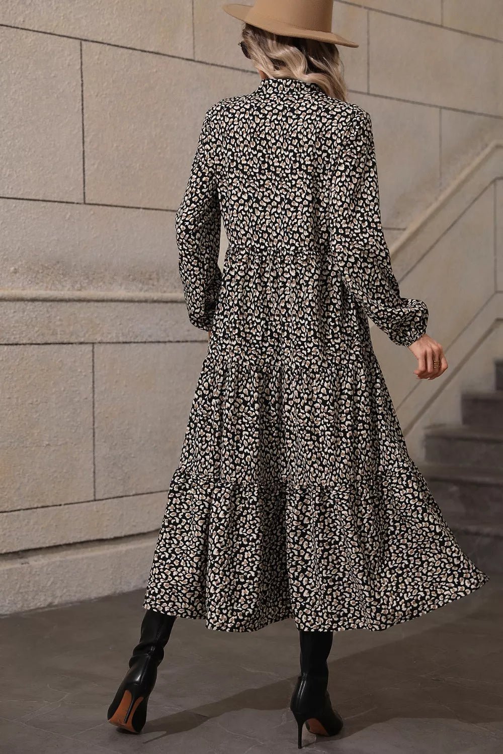 Leopard Print Tiered Maxi Dress