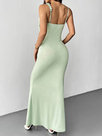 Ruffle Detail Bodycon Mermaid Maxi Dress