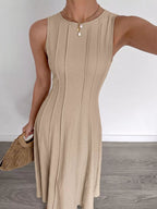 Sleeveless Textured Knit Maxi Dress