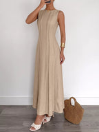 Sleeveless Textured Knit Maxi Dress