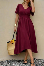 Smocked Waist Midi Dress