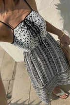 Square Neck Tie Front Midi Cami Dress