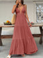 Stop-Staring Deep V Sculpting Tiered Flow Maxi Dress