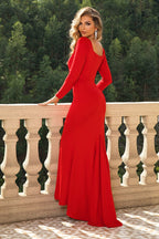 Stop-Staring Sculpting Square Neck Long Sleeve Maxi Dress