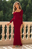 Stop-Staring Sculpting Square Neck Long Sleeve Maxi Dress