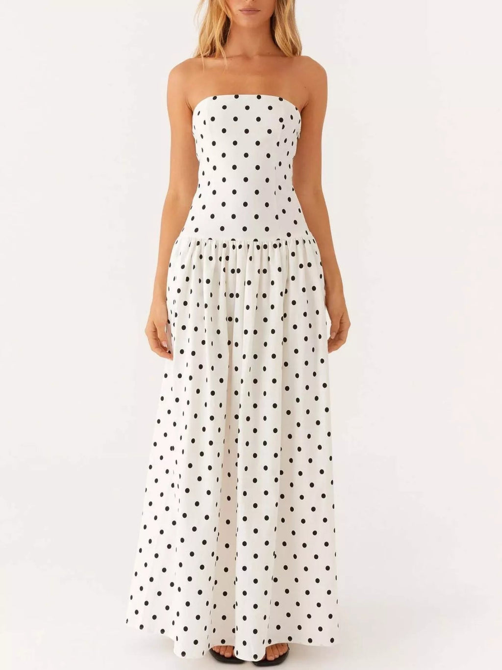 Stop-Staring Strapless Printed Sculpting Flow Maxi Dress