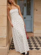 Stop-Staring Strapless Printed Sculpting Flow Maxi Dress