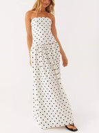 Stop-Staring Strapless Printed Sculpting Flow Maxi Dress