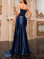 Sweetheart Sequin Satin Evening Gown