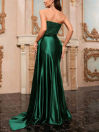 Sweetheart Sequin Satin Evening Gown