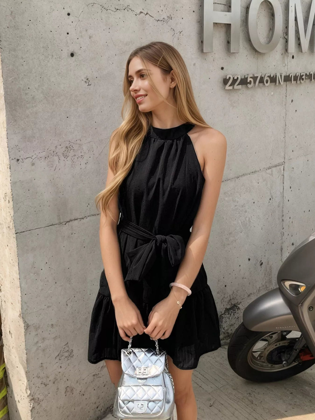 Tie Waist Mini Dress