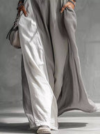 Two-Tone Pocket Maxi Dress