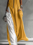 Two-Tone Pocket Maxi Dress